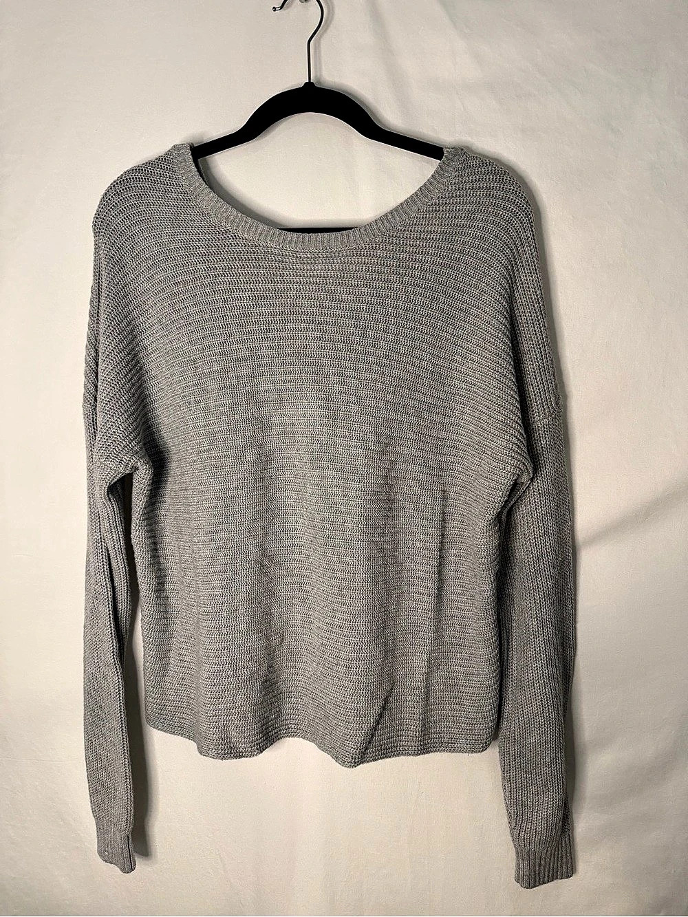 Hollister Easy Twist Back Sweater Gray Size Large